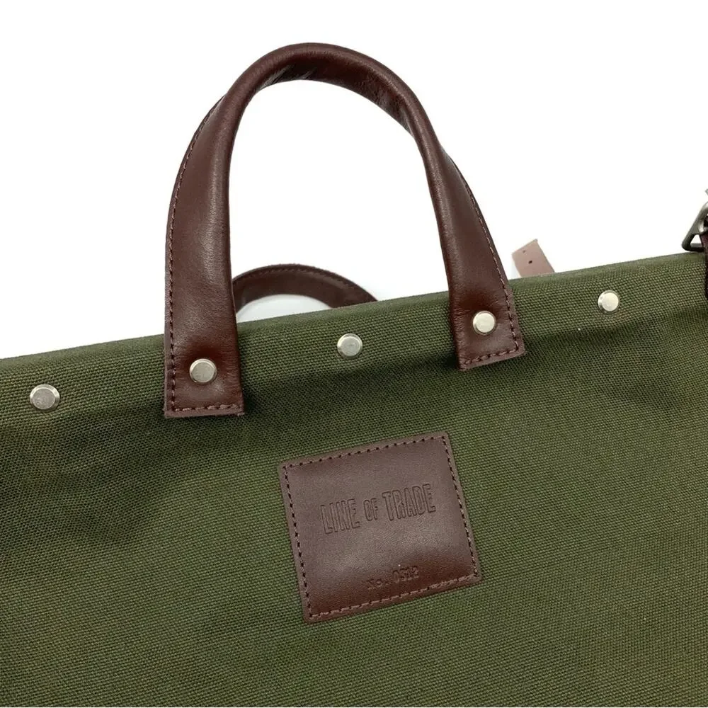 LINE OF TRADE Canvas Weekender Duffle Bag Olive Green